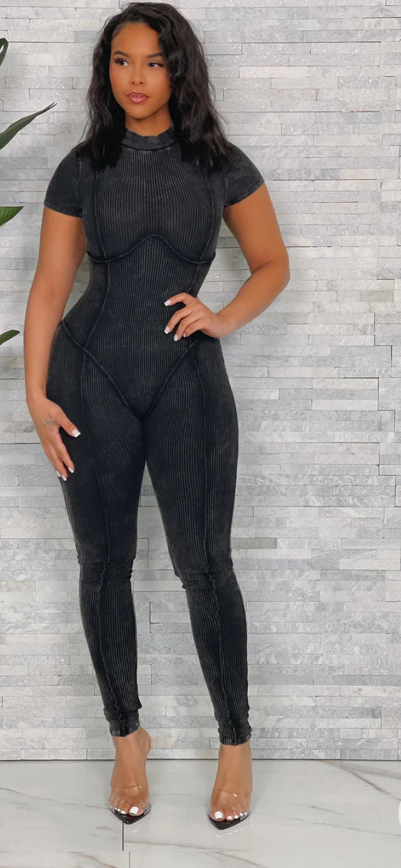 MINERAL WASH BODYCON JUMPSUIT