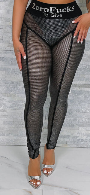 FOILED GRAPHIC POPCORN MESH PANTS