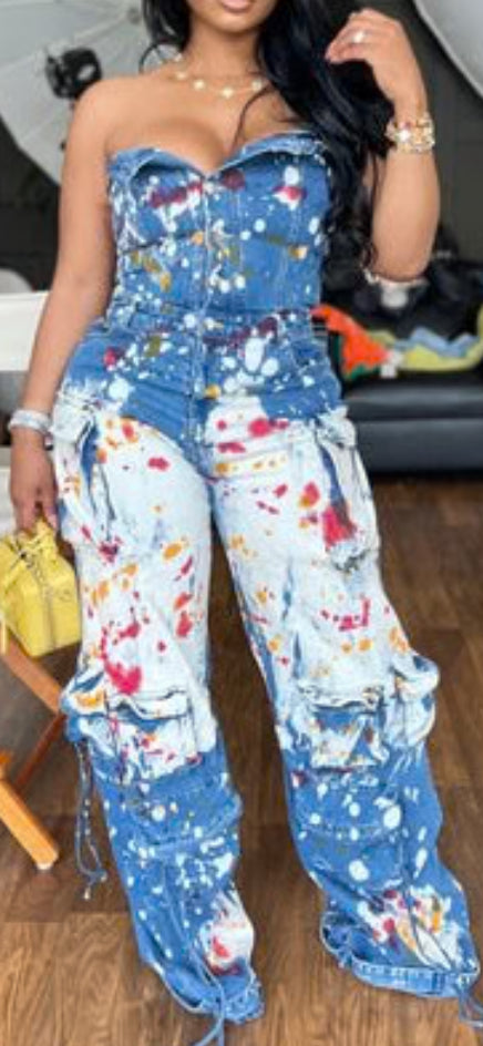 MULTI POCKET PAINTED PRINT