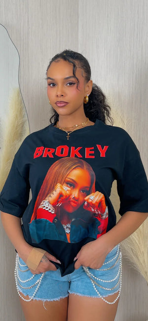 "BROKEY" PRINT TOP