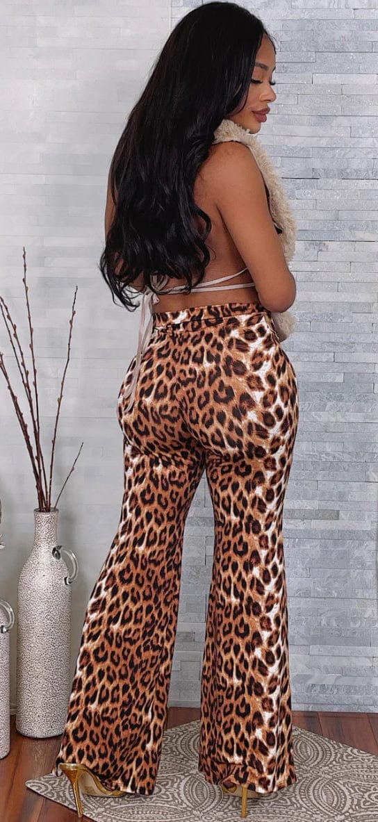 F.A.S.T Boutique ANIMAL PRINT FLARE PANTS(Pre-Order)