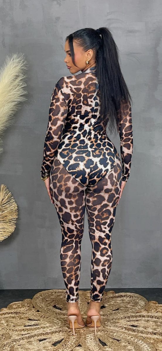 F.A.S.T Boutique CHEETAH LS JUMPSUIT