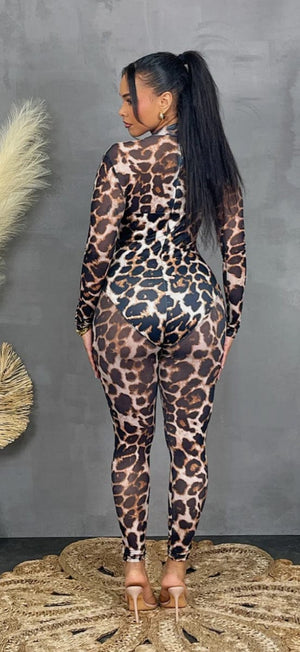 F.A.S.T Boutique CHEETAH LS JUMPSUIT