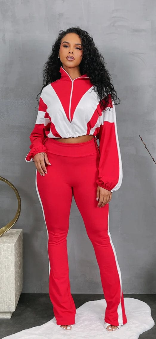 F.A.S.T Boutique COLORBLOCK ZIP TOP & PANTS SET