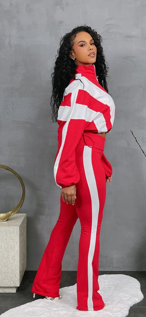 F.A.S.T Boutique COLORBLOCK ZIP TOP & PANTS SET