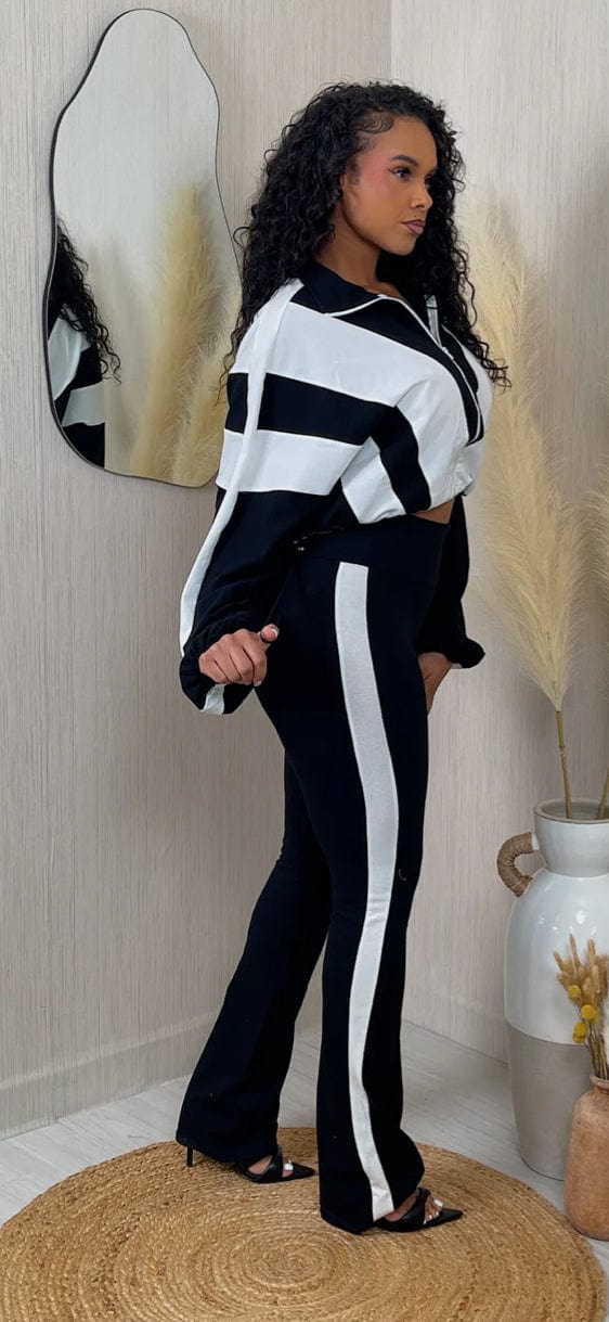 F.A.S.T Boutique COLORBLOCK ZIP TOP & PANTS SET