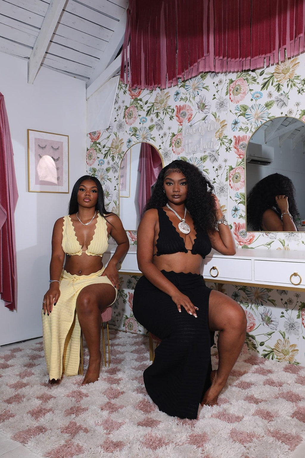 F.A.S.T Boutique CROCHET BRA TOP & LONG SKIRT SET