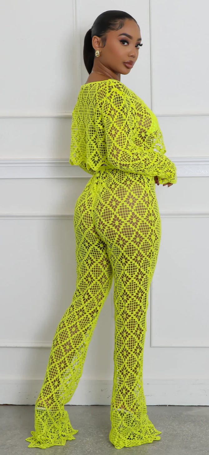 F.A.S.T Boutique CROCHET CROP TOP & PANTS