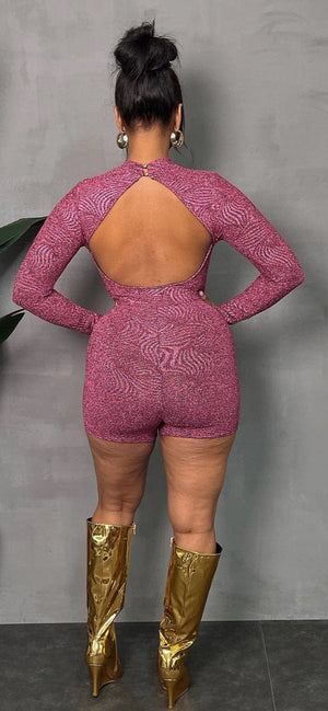 F.A.S.T Boutique GLITTER ROMPER W/OPEN BACK