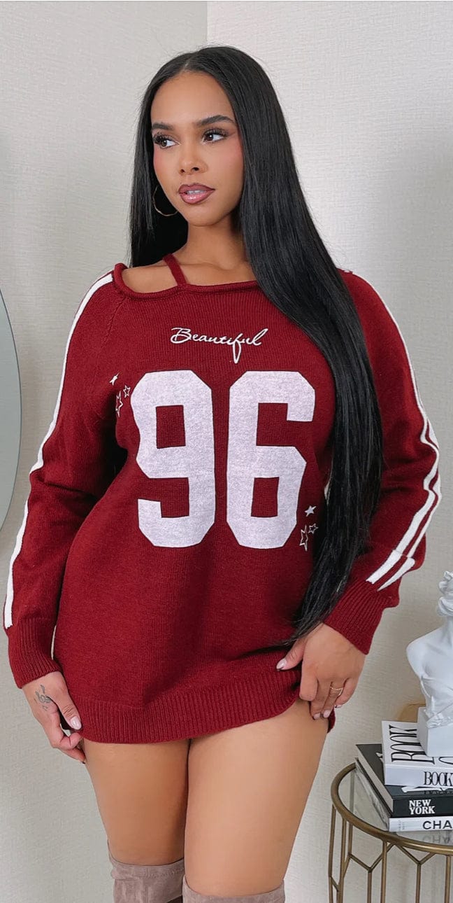 F.A.S.T Boutique ONE SHOULDER KNIT SWEATER DRESS