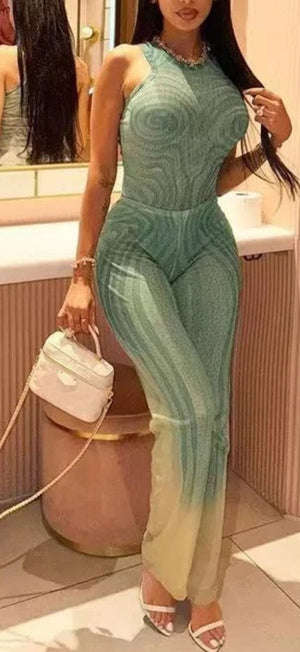 F.A.S.T Boutique PRINTED TANK BODYSUIT & PANTS SET(Pre-Order)