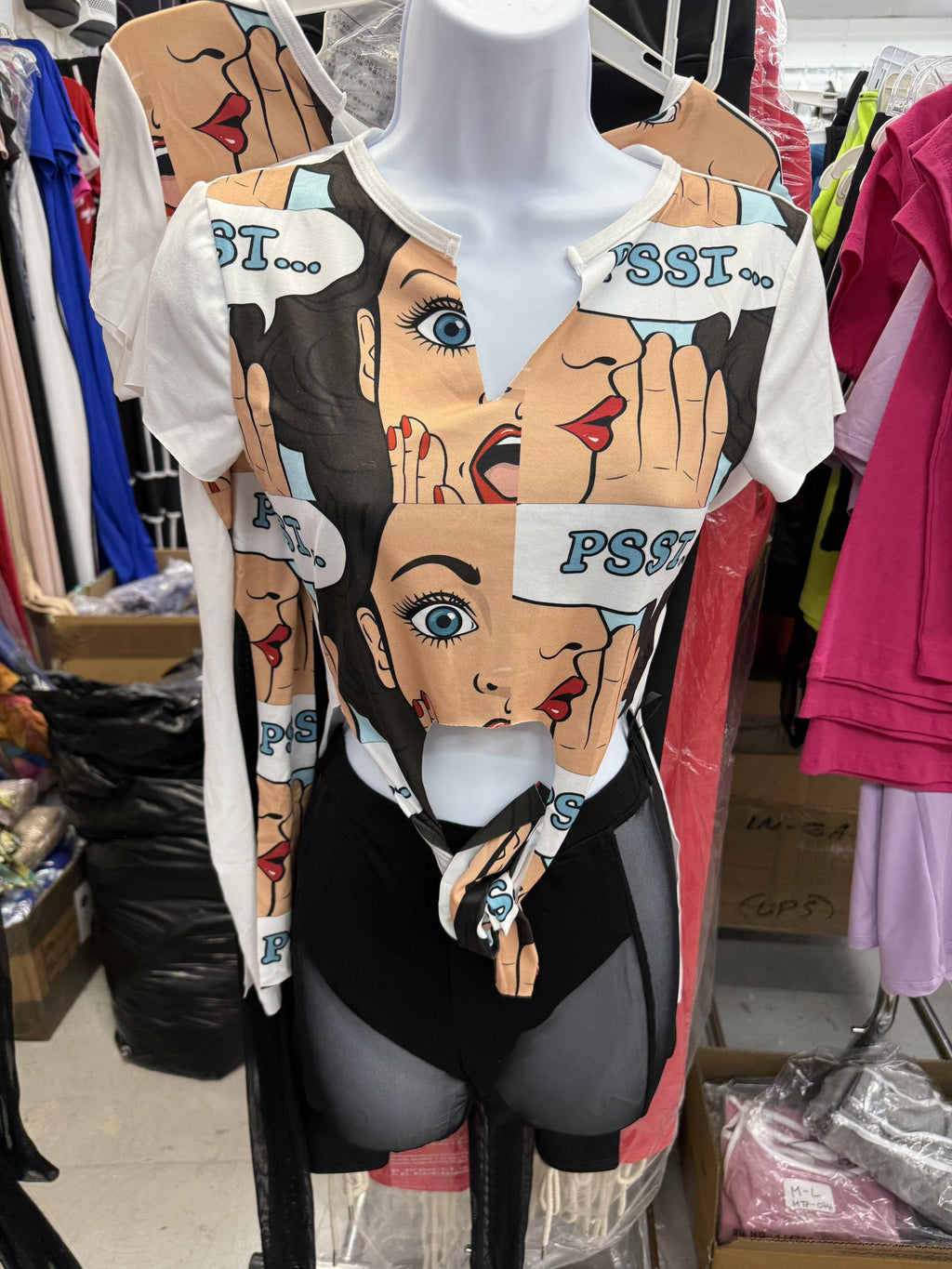 F.A.S.T Boutique PSST Shirt and Mesh Leggings set