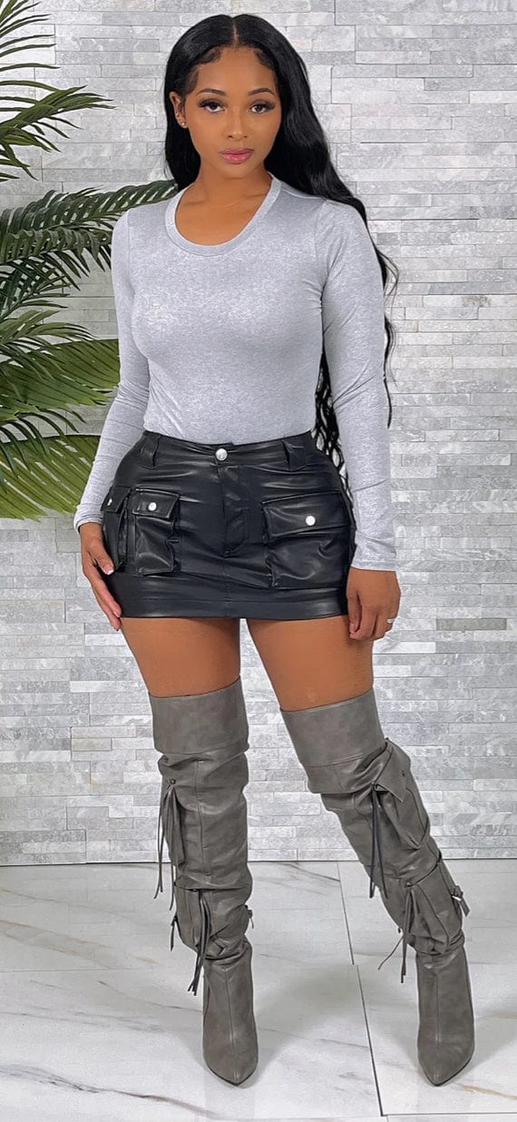 F.A.S.T Boutique PU CARGO SKIRT