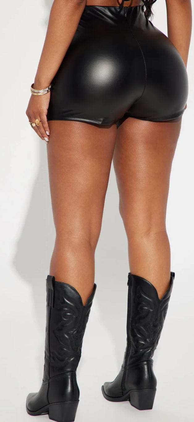 F.A.S.T Boutique PU LEATHER SHORTS(Pre-Order)