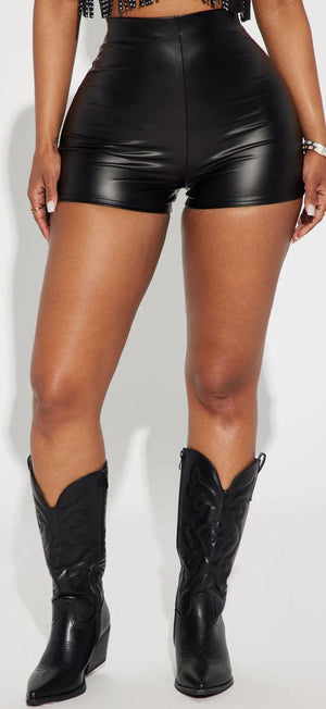 F.A.S.T Boutique PU LEATHER SHORTS(Pre-Order)