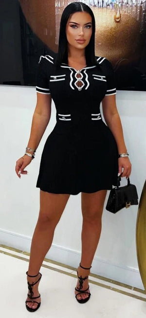 F.A.S.T Boutique SAILOR COLLAR KNIT DRESS(Pre-Order)