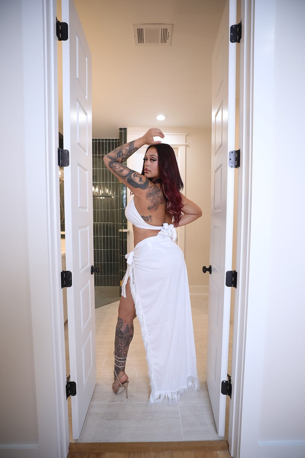 F.A.S.T Boutique SASH TIE TOP & SKIRT SET