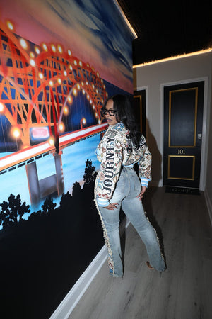 F.A.S.T Boutique TAPESTRY SIDE DENIM JEANS