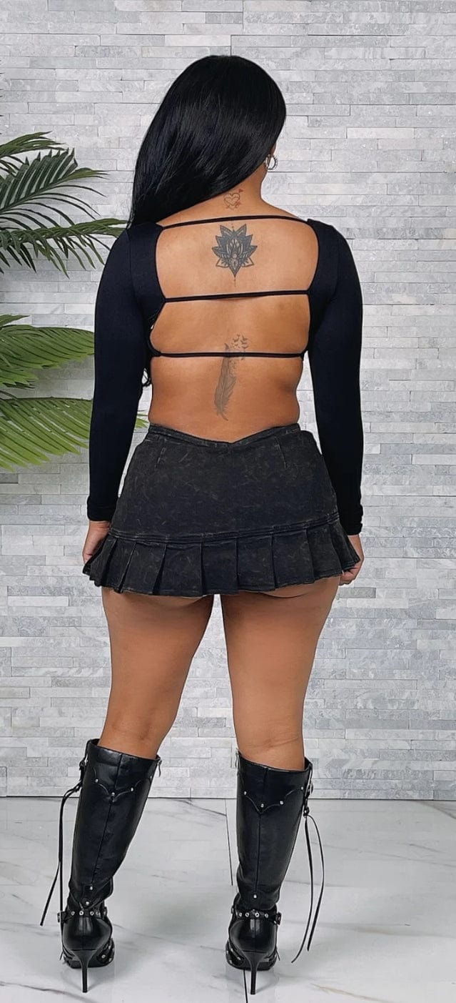 F.A.S.T Boutique WASHED PLEATED CARGO SKIRT