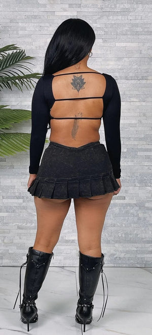 F.A.S.T Boutique WASHED PLEATED CARGO SKIRT