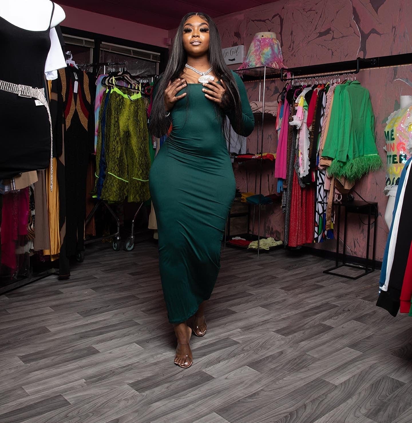 F.A.S.T Boutique LONG FITTED DRESS