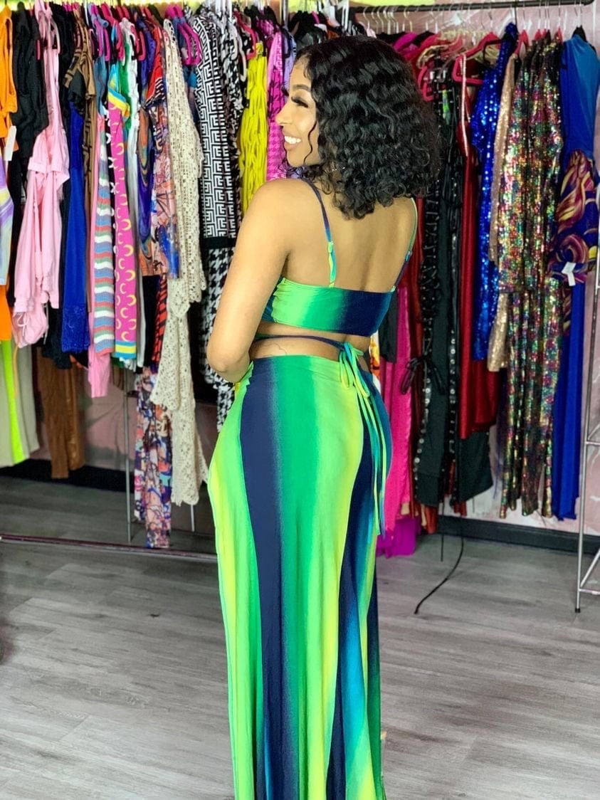 F.A.S.T Boutique OMBRE PRINT TOP & SKIRT SET