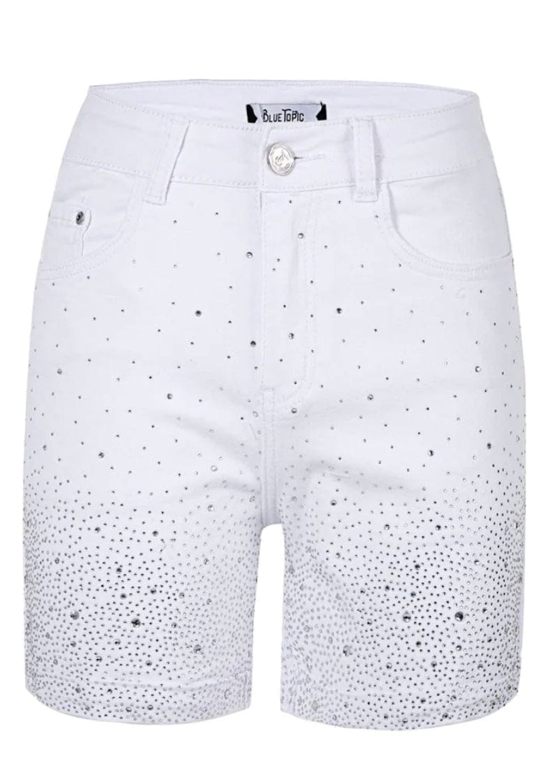 F.A.S.T Boutique RHINESTONE DETAIL HW SHORTS