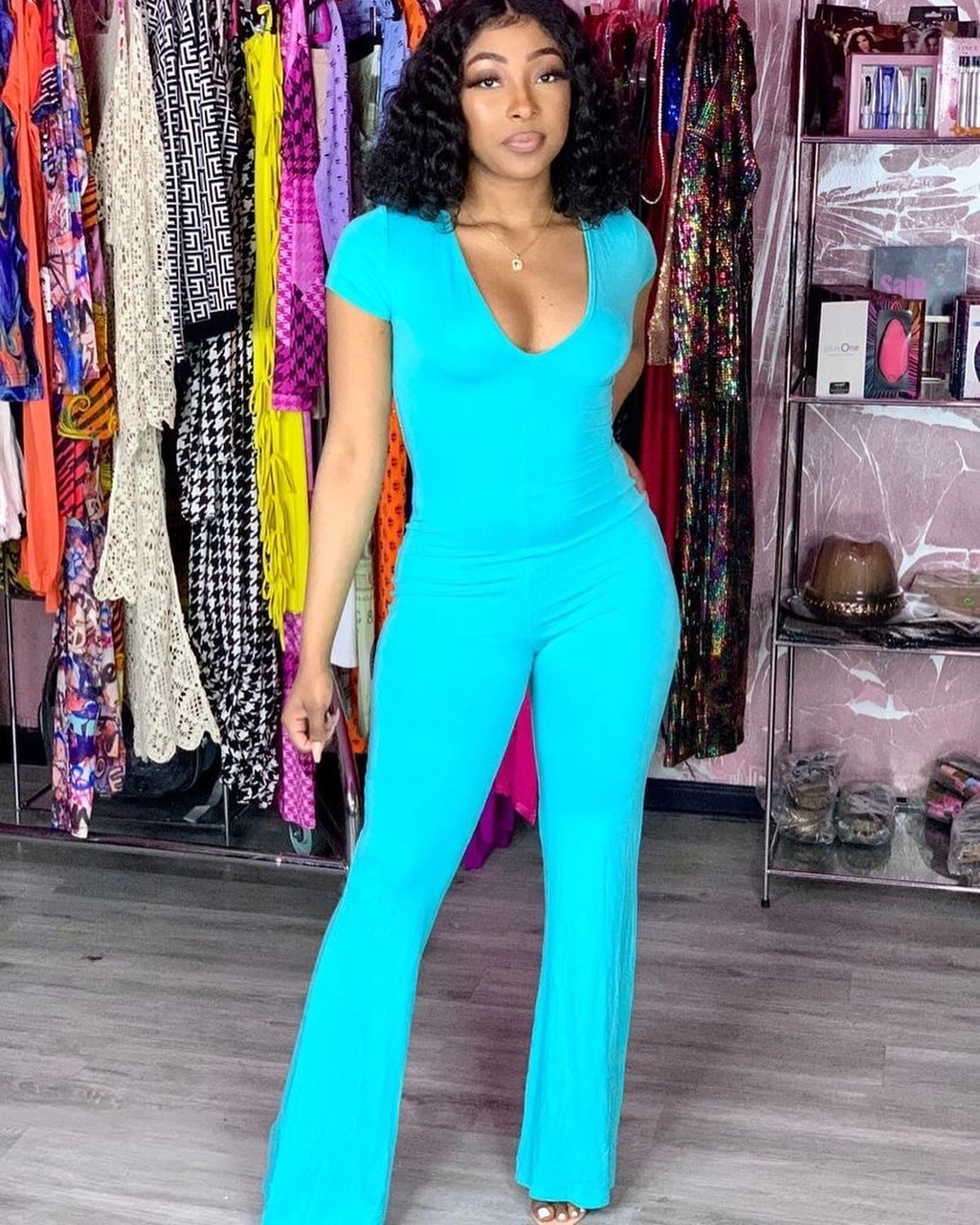 Solid Shorts SLV Jumpsuit